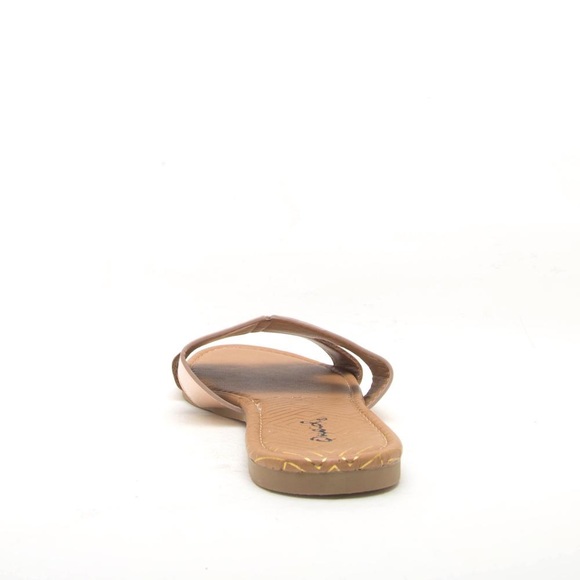 Rose Gold Metallic H Strap Slide Sandals Flat Slip On Summer Shoes - Picture 7 of 8